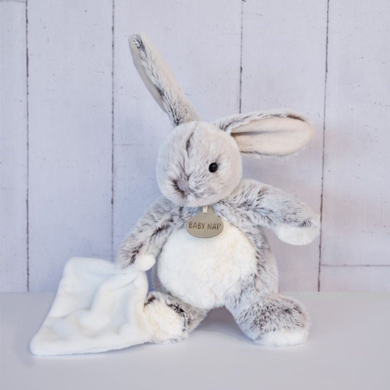   les flocons peluche lapin gris 